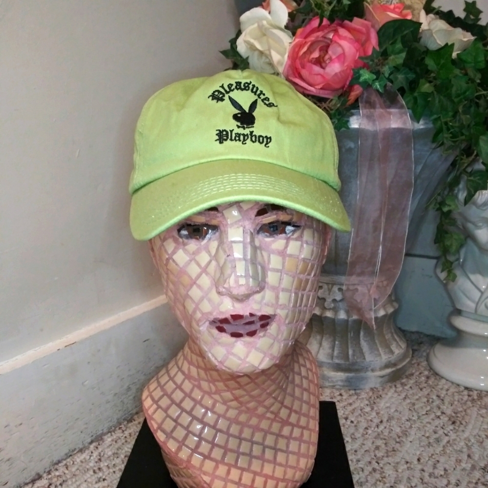 Pleasures Playboy Embroidered Bunny Logo Lime Green/Black Snap Back Baseball Cap